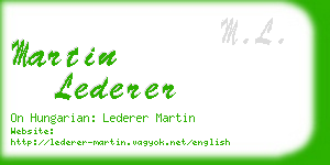 martin lederer business card